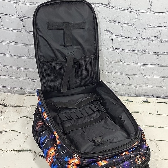 Southwest Aztec Print Backpack By Nu Trendz Insulated Picnic Hiking NEW Flaw - Picture 8 of 11